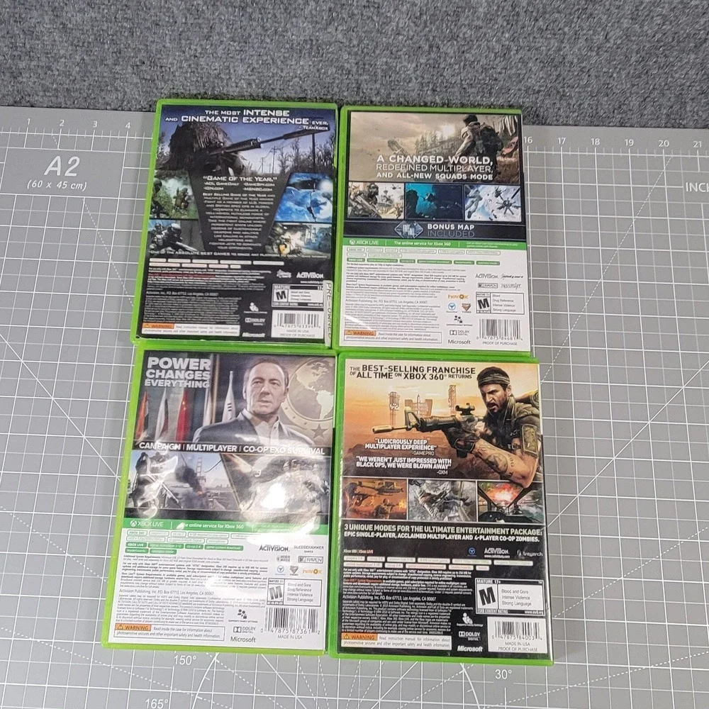 Call of Duty Microsoft Xbox 360 Lot 4 Ghosts Modern & Advanced Warfare Black Ops